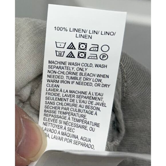 Lucky Brand Taupe Linen Pull On Pants, Drawstring, Jogger, Women's Size S - Picture 4 of 4